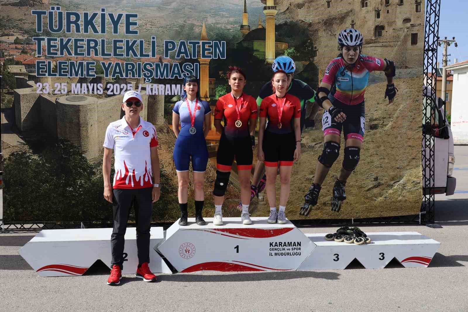 Karaman&rsquo;da d&uuml;zenlenen tekerlekli paten yarışması sona erdi
