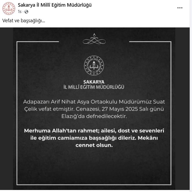 Okul müdürü kansere yenik düştü