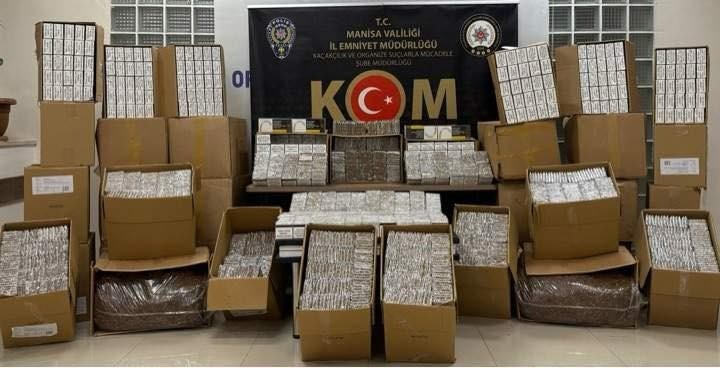 Manisa’da 292 bin adet makaron ele geçirildi