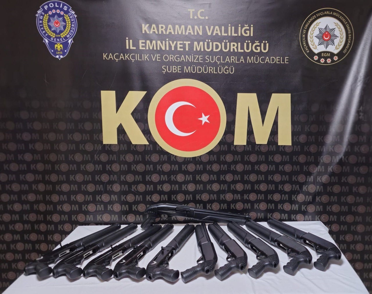 Karaman’da 1 haftada 13 ruhsatsız silah ele geçirildi