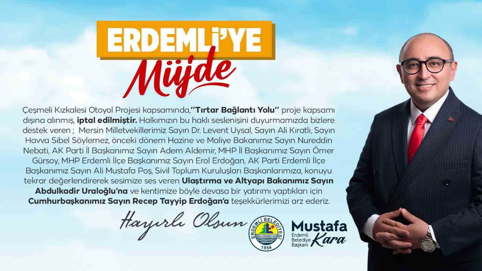 Başkan Kara:"Tırtar Bağlantı Yolu proje kapsamı dışına alınmış, iptal edilmiştir"