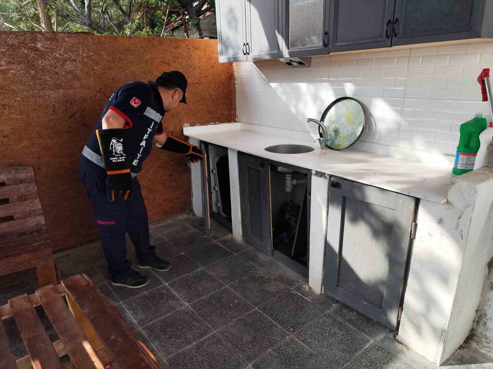 Eve giren yılan itfaiye ekiplerini seferber etti
