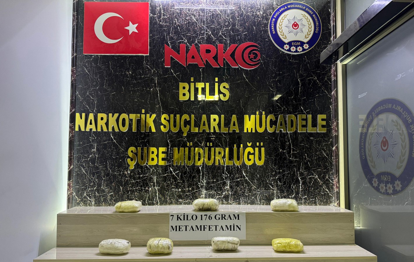 Bitlis’te 7 kilo 176 gram metamfetamin ele geçirildi