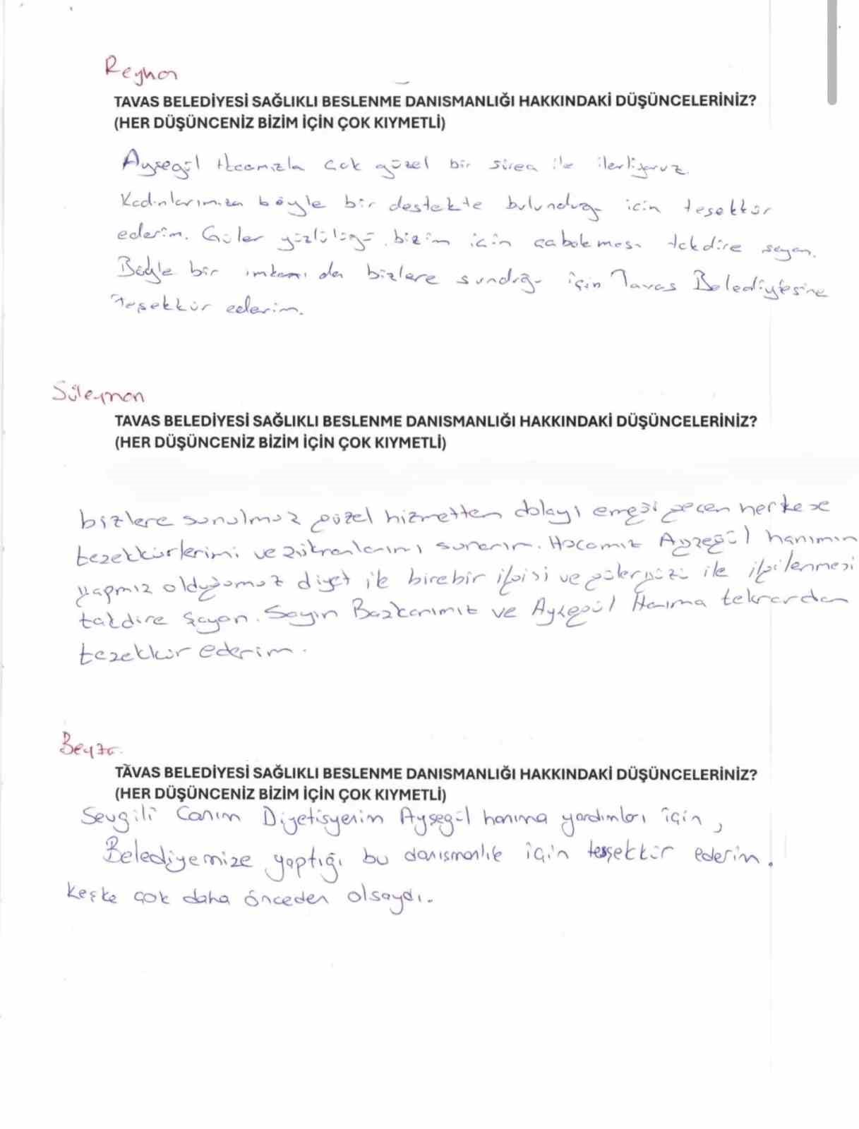 Tavas Belediyesinin ücretsiz diyetisyen desteği memnuniyet oluşturdu
