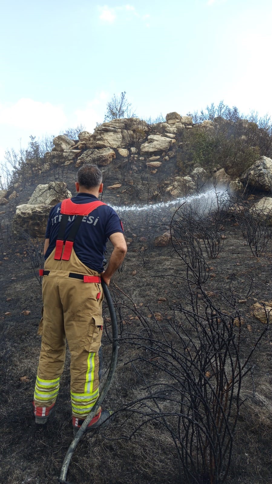 Otluk alanda &ccedil;ıkan yangın ormana sı&ccedil;ramadan s&ouml;nd&uuml;r&uuml;ld&uuml;
