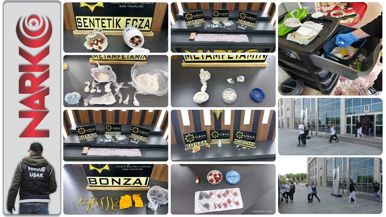 Uşak’ta 4 uyuşturucu satıcı tutuklandı