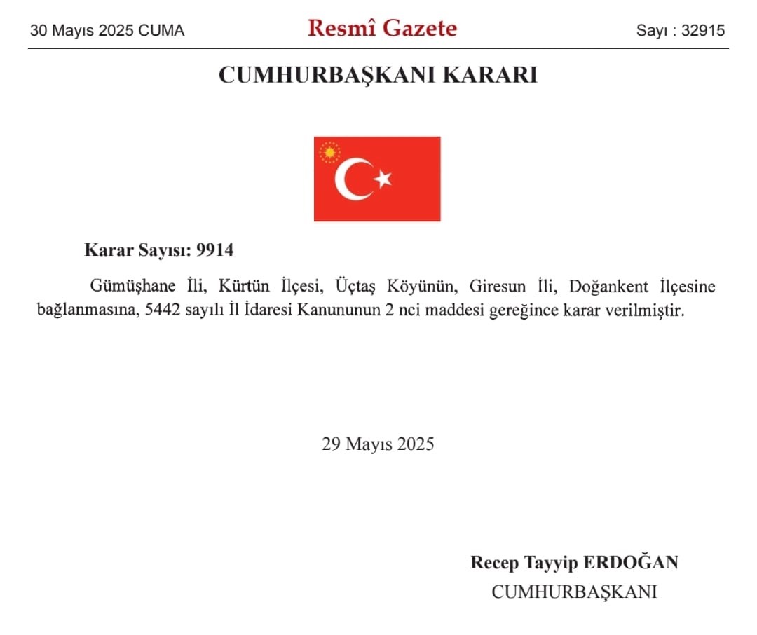 Danıştay kararının ardından Resmi Gazete&rsquo;de yayımlanarak idari sınır tartışması sonu&ccedil;landı
