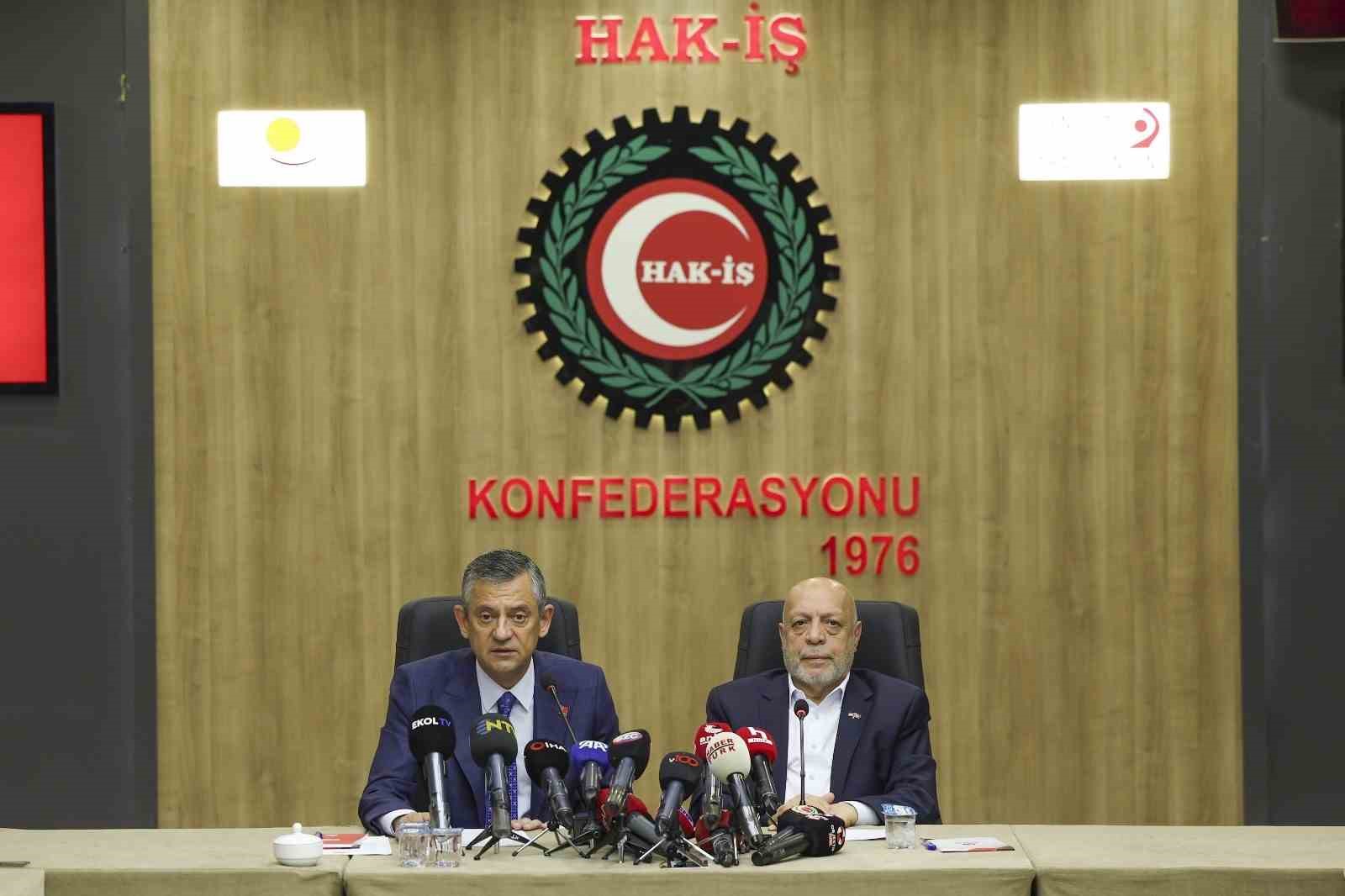 CHP lideri Özel, HAK-İŞ ve TÜRK-İŞ konfederasyonlarını ziyaret etti