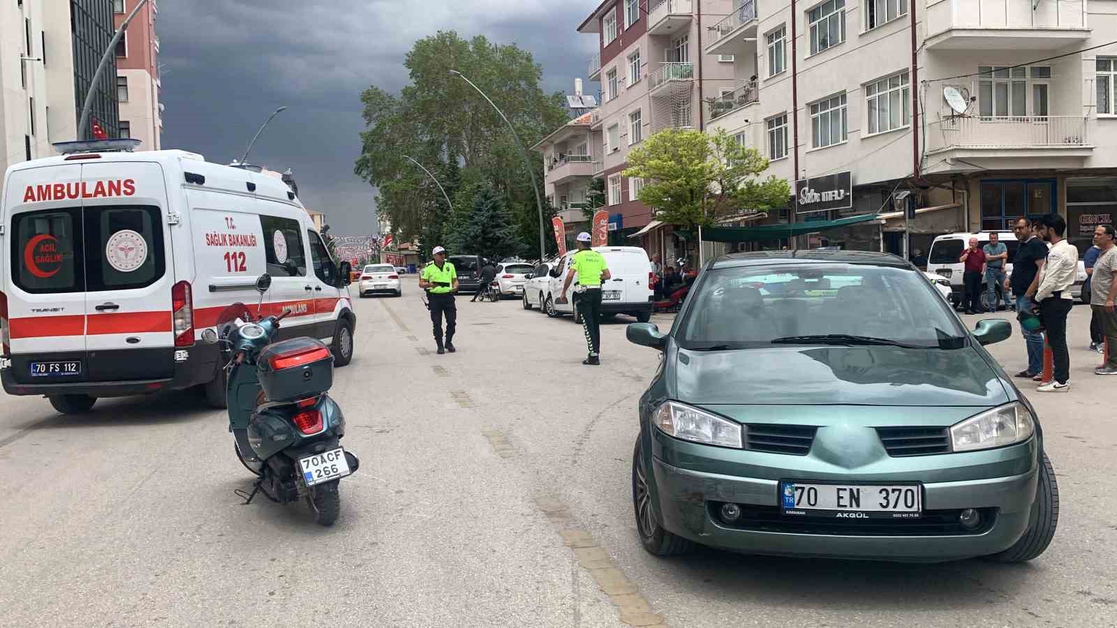 Karaman’da otomobille çarpışan motosikletli yaralandı