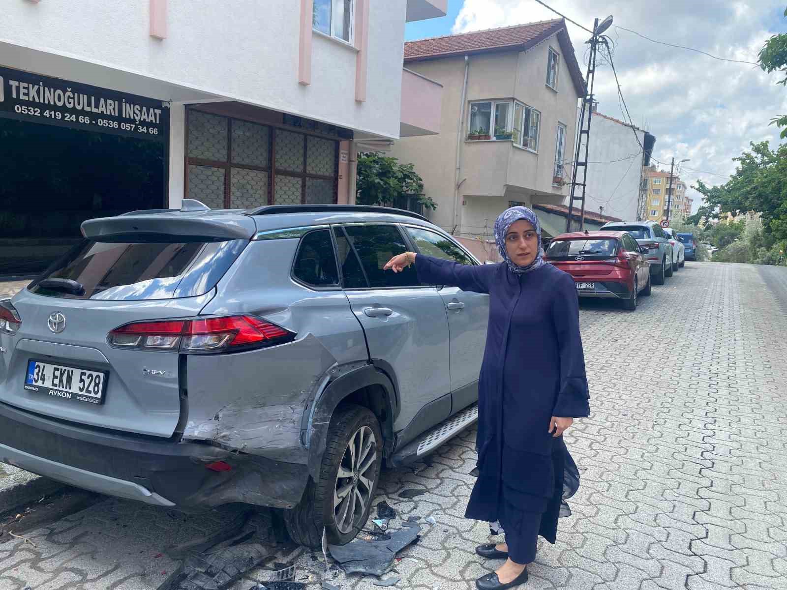 Ataşehir’de araçlara vura vura kaçan sürücünün verdiği hasar gündüz ortaya çıktı
