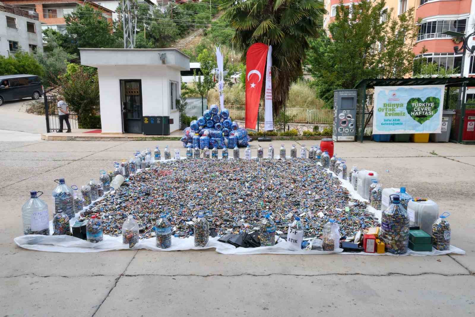 Bilecik&rsquo;te &ouml;ğrenciler 2 bin 543 kilogram atık pil topladı
