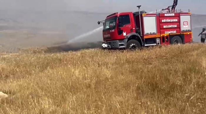Mardin’de ekili arazide çıkan yangın söndürüldü