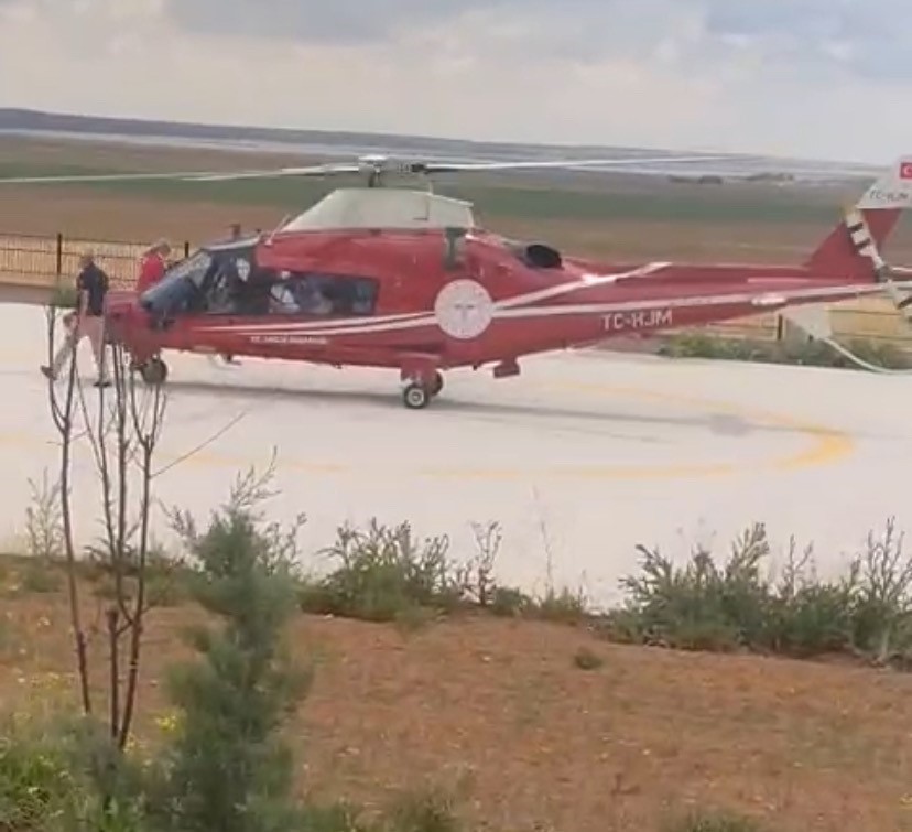Kulu’da kalp krizi geçiren hasta için helikopter ambulans havalandı