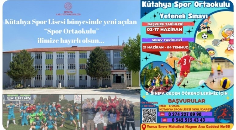 Kütahya’ya da spor ortaokulu açılıyor