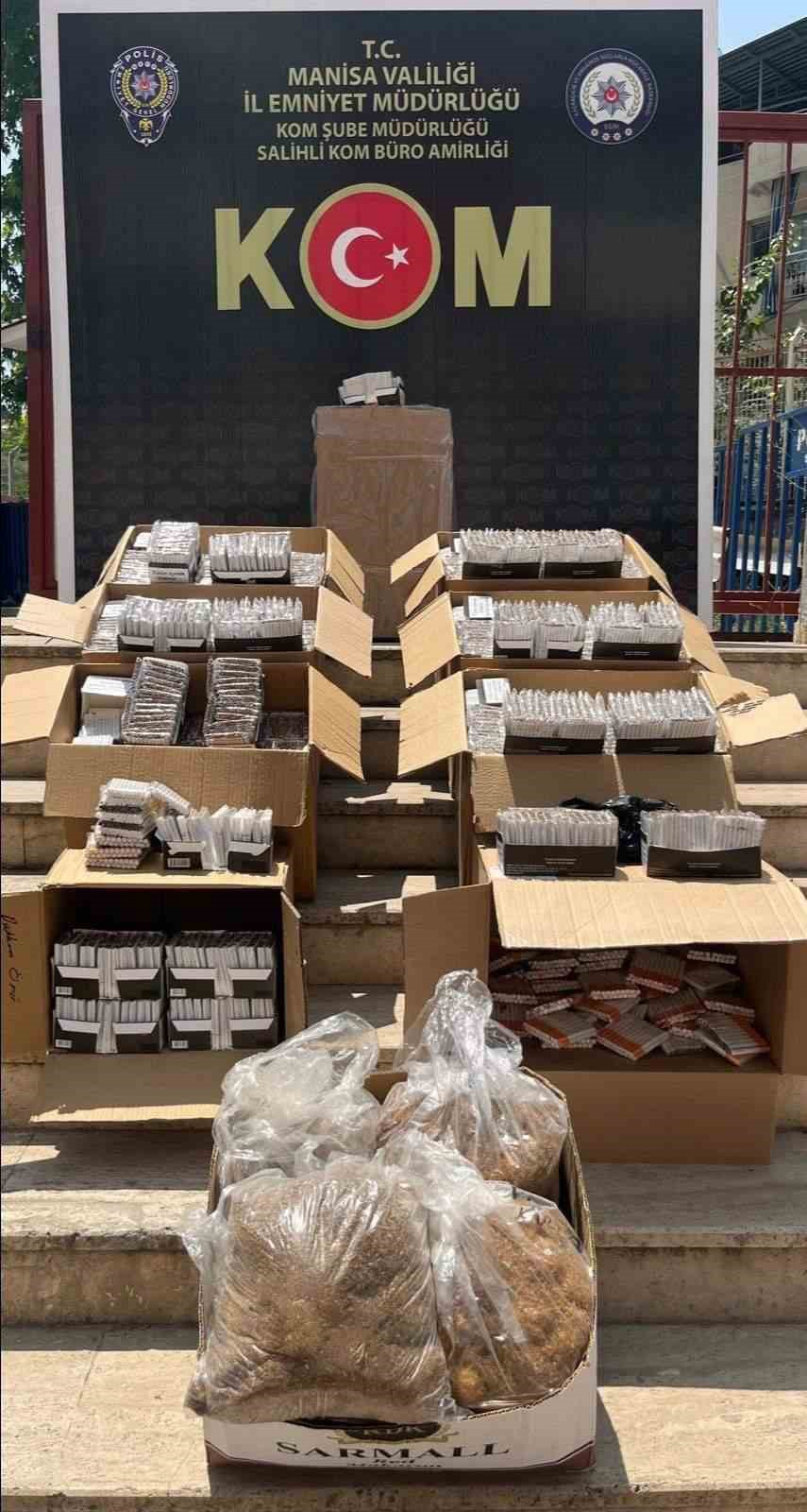 Manisa’da 59 bin doldurulmuş makaron ele geçirildi