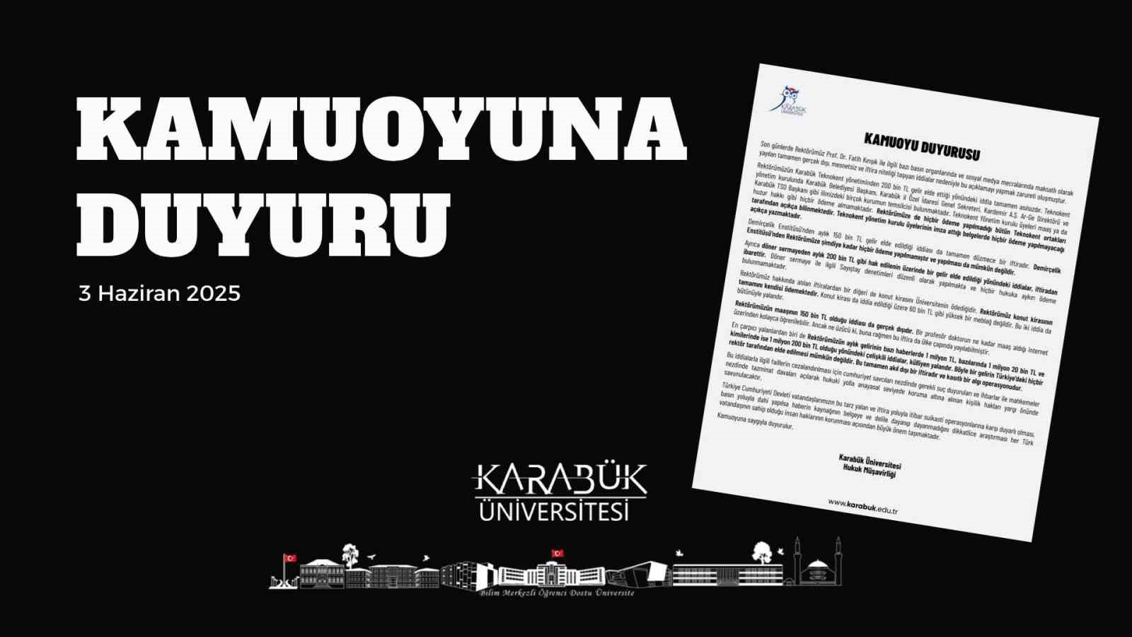 KBÜ’den Rektör Kırışık hakkındaki iddialara açıklama