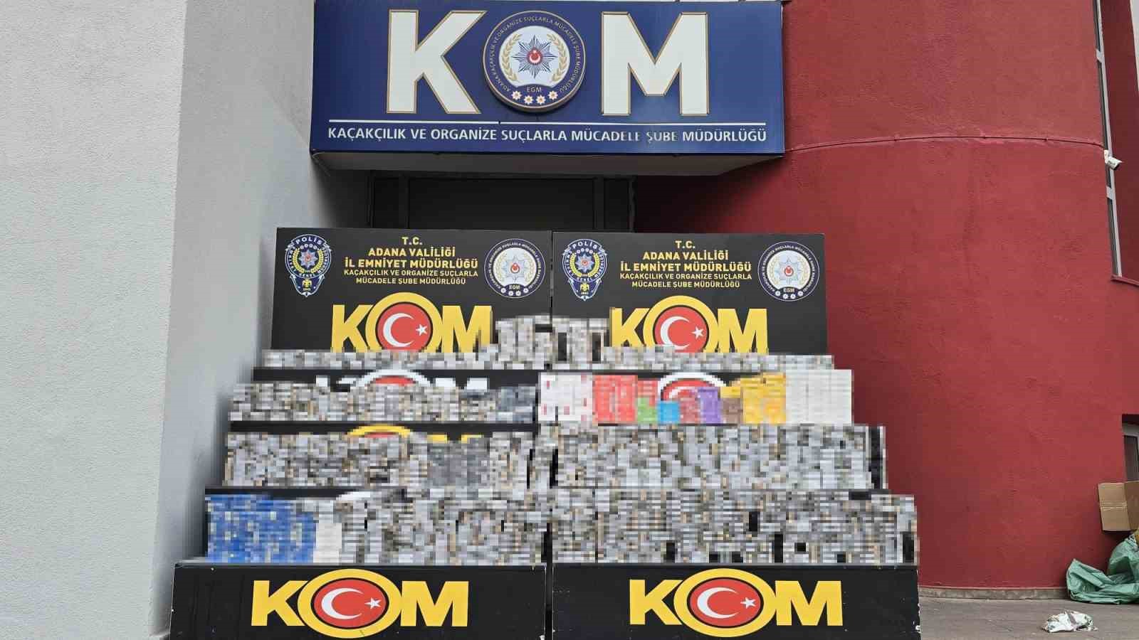 Adana&rsquo;da 4 milyon lira değerinde ka&ccedil;ak sigara ele ge&ccedil;irildi
