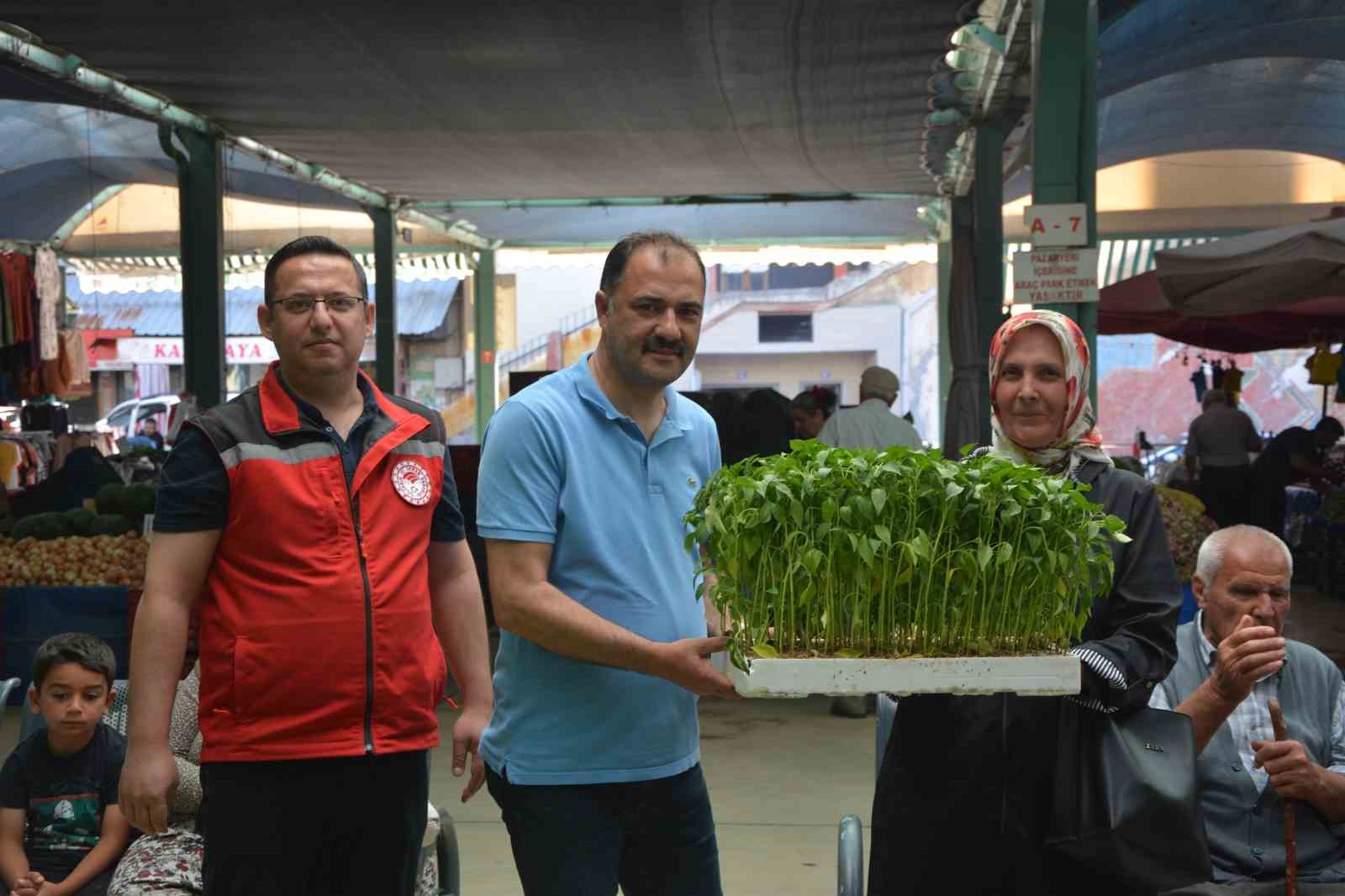 Demircili çiftçilere 40 bin ücretsiz sebze fidesi dağıtıldı