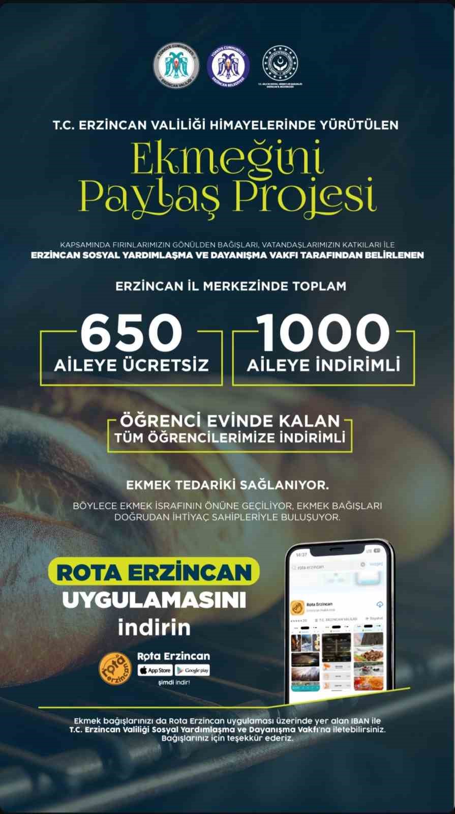 Erzincan’da "Ekmeğini Paylaş Projesi" hayata geçirildi
