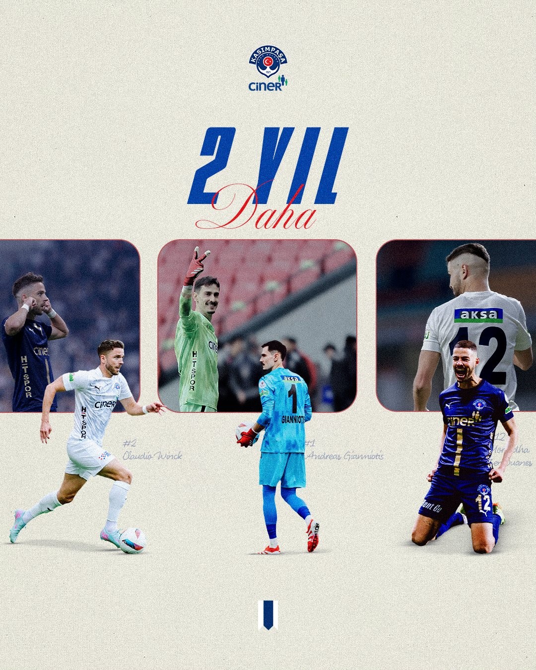 Kasımpaşa, 3 futbolcusuyla yeniden anlaştı