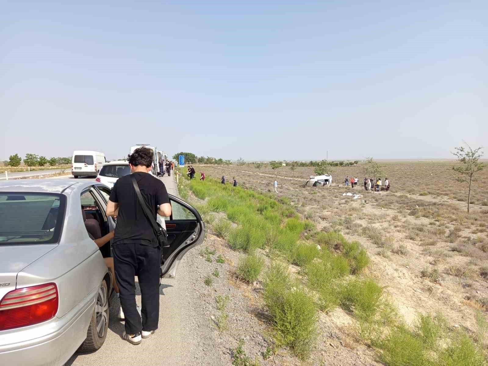 Konya’da otomobil devrildi: 4 yaralı