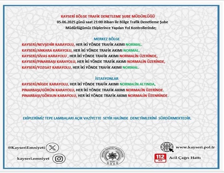 Kayseri’de otoyollarda bayram yoğunluğu
