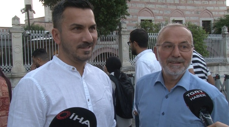 Vatandaşlar Kurban Bayramı namazını Ayasofya’da kıldı