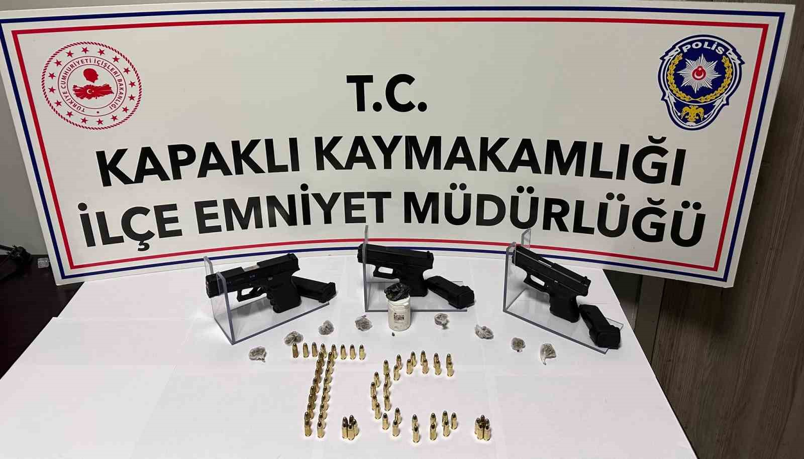 Tekirdağ’da ruhsatsız tabanca ele geçirildi