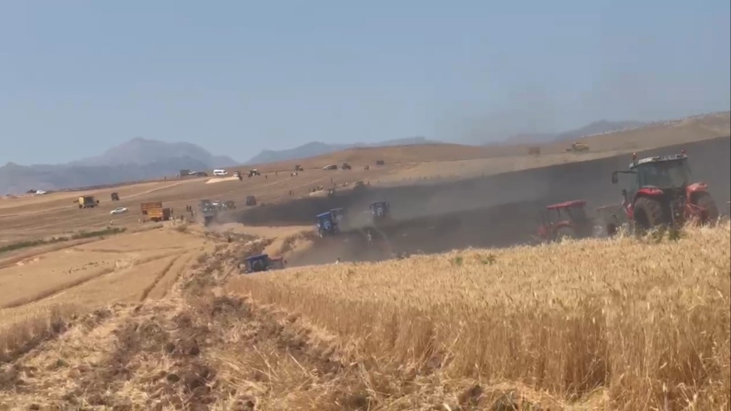 Siirt&rsquo;te 350 d&ouml;n&uuml;ml&uuml;k buğday tarlası yandı
