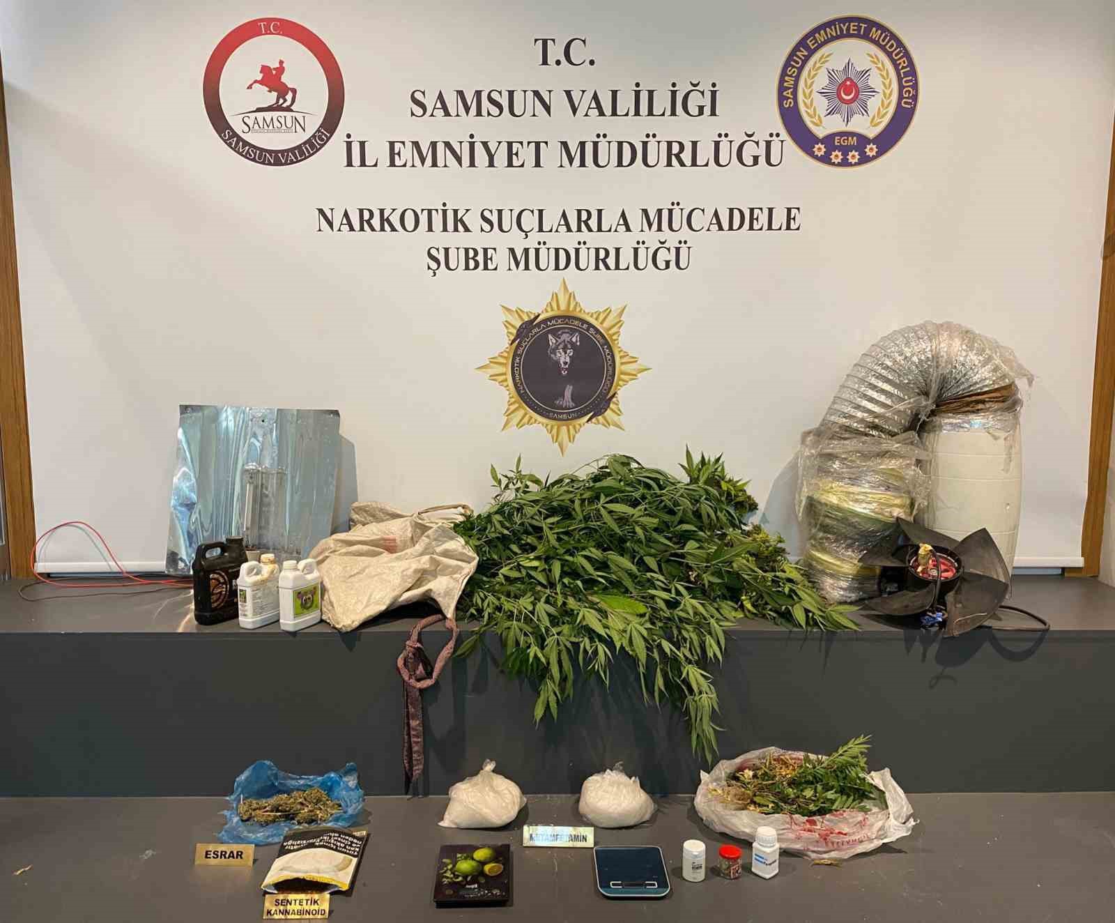 Samsun’da bayramda uyuşturucu operasyonları: 3 kilo metamfetamin ve skunk ele geçirildi