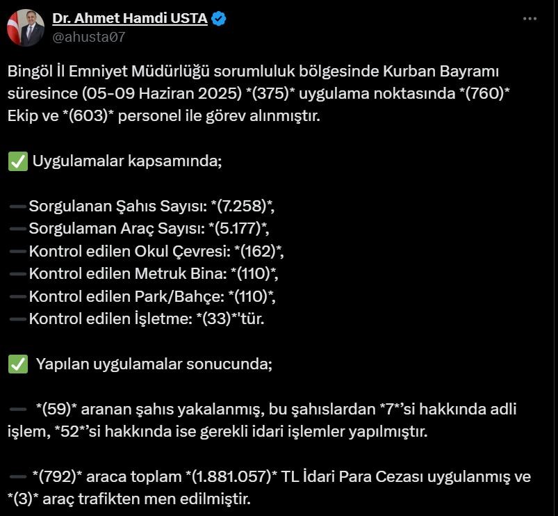 Bingöl’de 7 bin şahıs sorgulandı