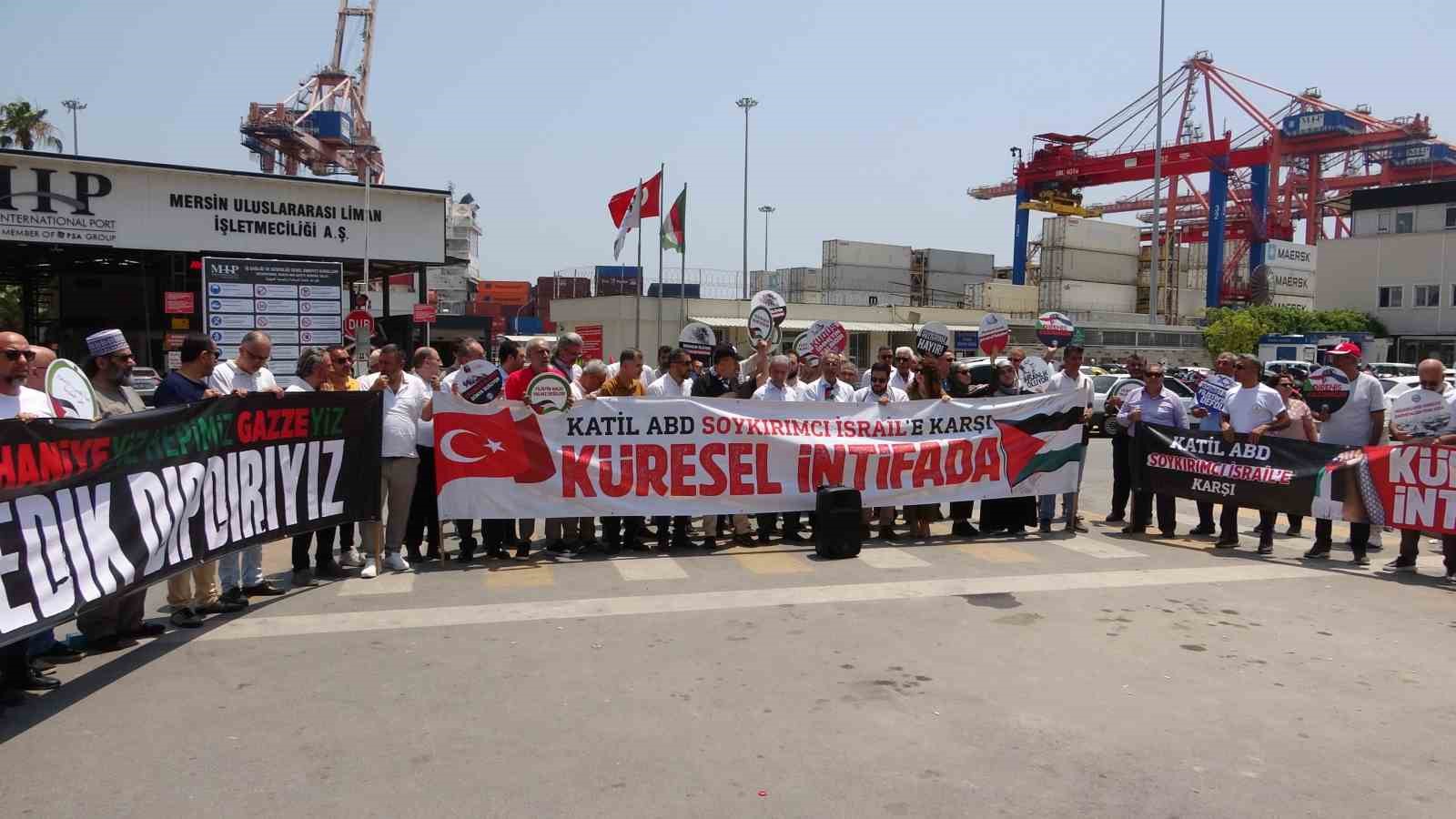 Mersin’de, İsrail’in ’Madleen’ gemisine müdahalesi protesto edildi