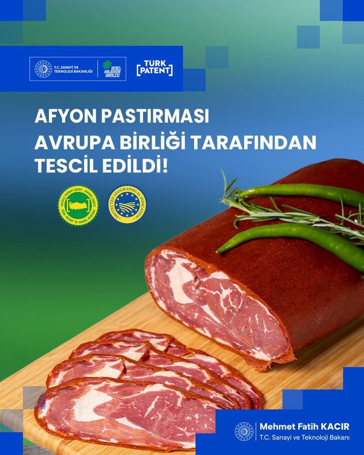 Bakan Kacır: "Uluslararası coğrafi işaret tescillerimize bir yenisini ekledik"