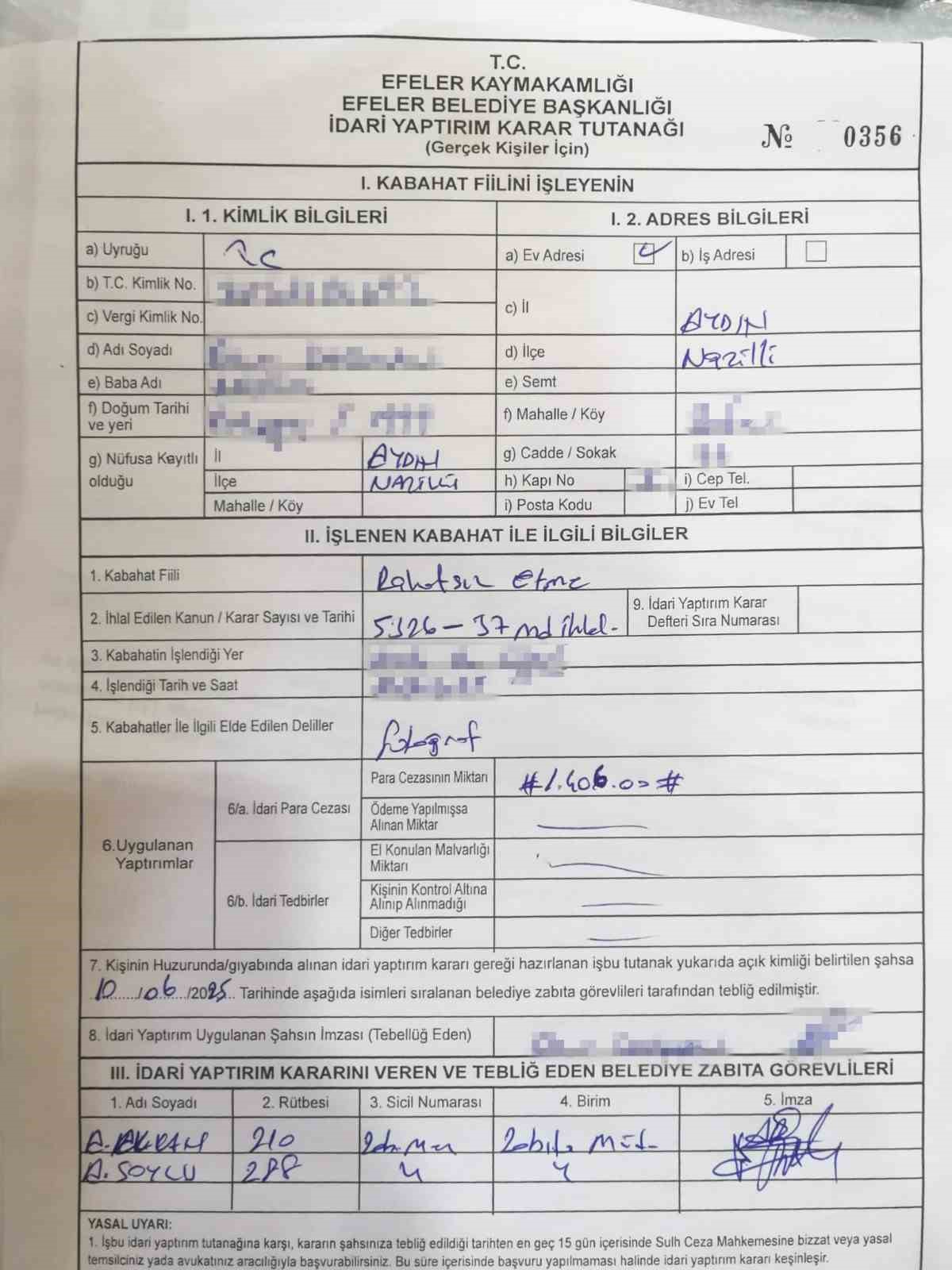 Aydın&rsquo;da hurdacıya &rsquo;g&uuml;r&uuml;lt&uuml; kirliliği&rsquo; cezası
