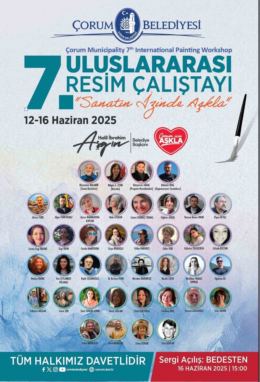 &Ccedil;orum 7. Uluslararası Resim &Ccedil;alıştayına ev sahipliği yapacak
