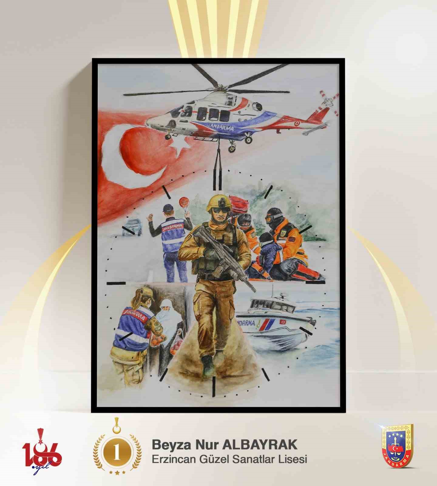 "186’ncı Yılında Jandarma" Temalı Liseler Arası Resim Yarışması’nda birincilik Erzincan’dan geldi