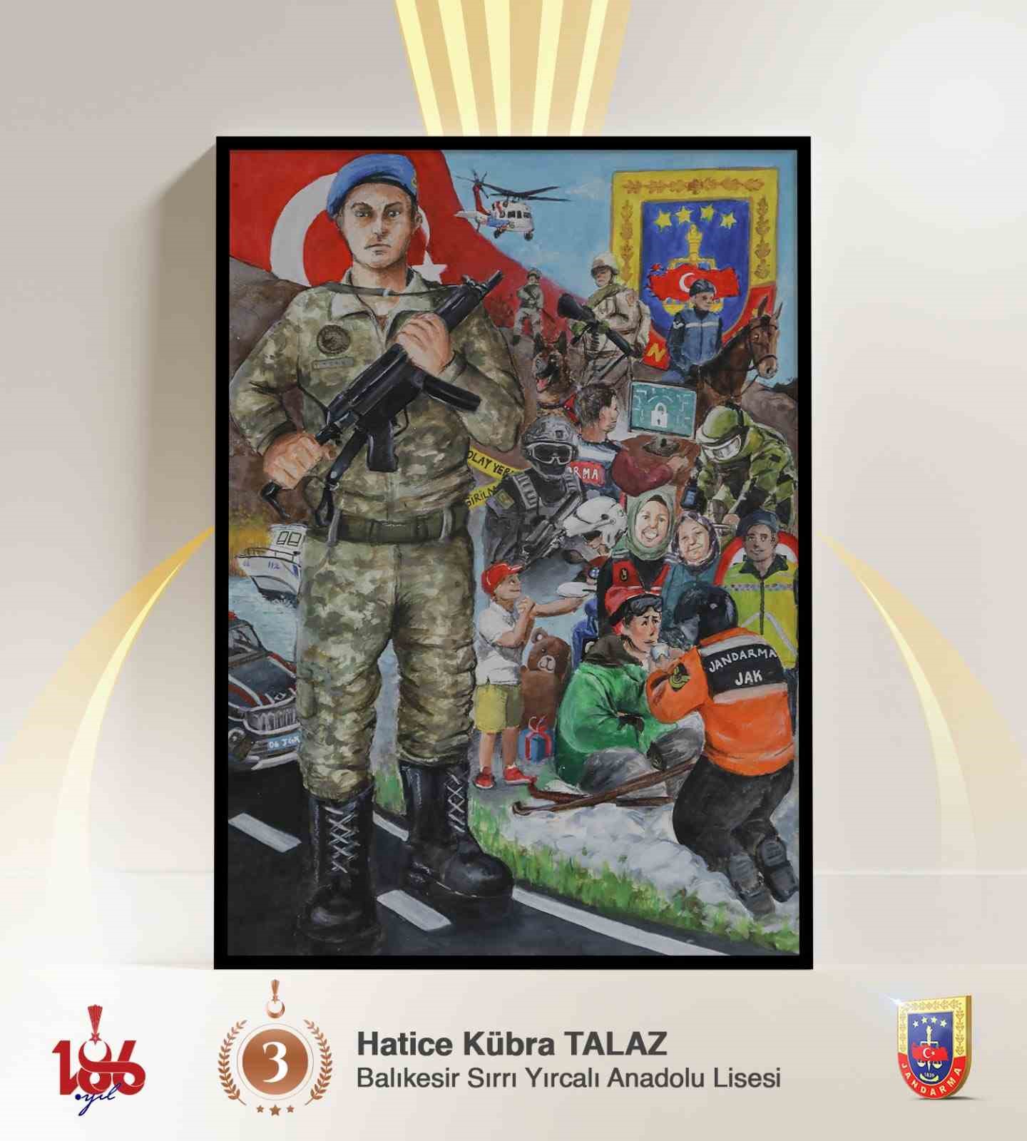 "186&rsquo;ncı Yılında Jandarma" Temalı Liseler Arası Resim Yarışması&rsquo;nda birincilik Erzincan&rsquo;dan geldi
