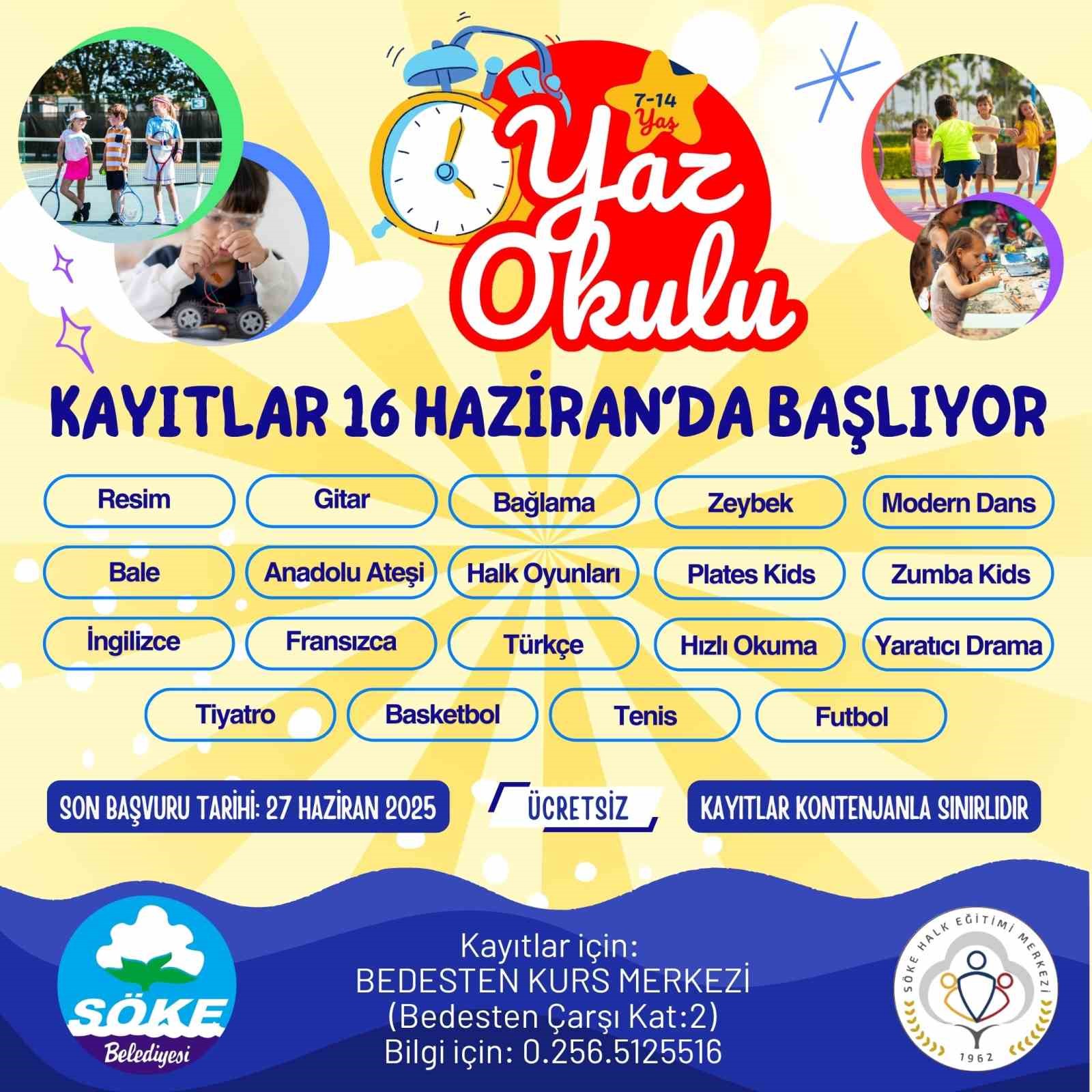 Söke Belediyesi yaz okulu kayıtları başlıyor