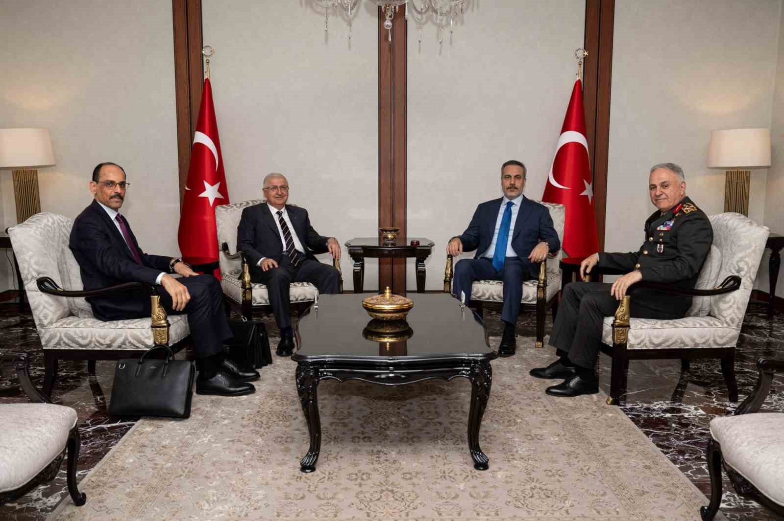 Bakan G&uuml;ler, Bakan Fidan ve MİT Başkanı Kalın, son b&ouml;lgesel gelişmeleri ele aldı
