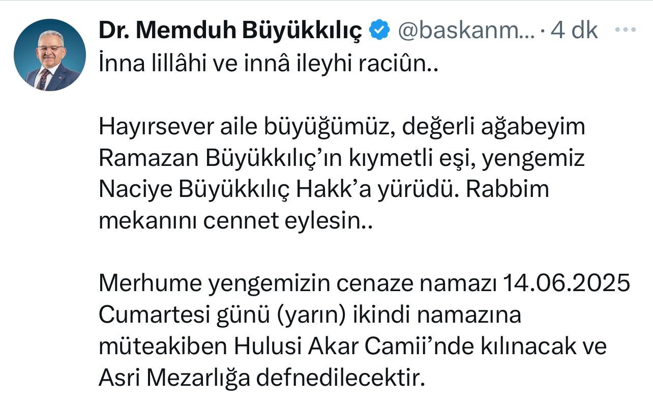 Büyükkılıç ailesinin acı günü