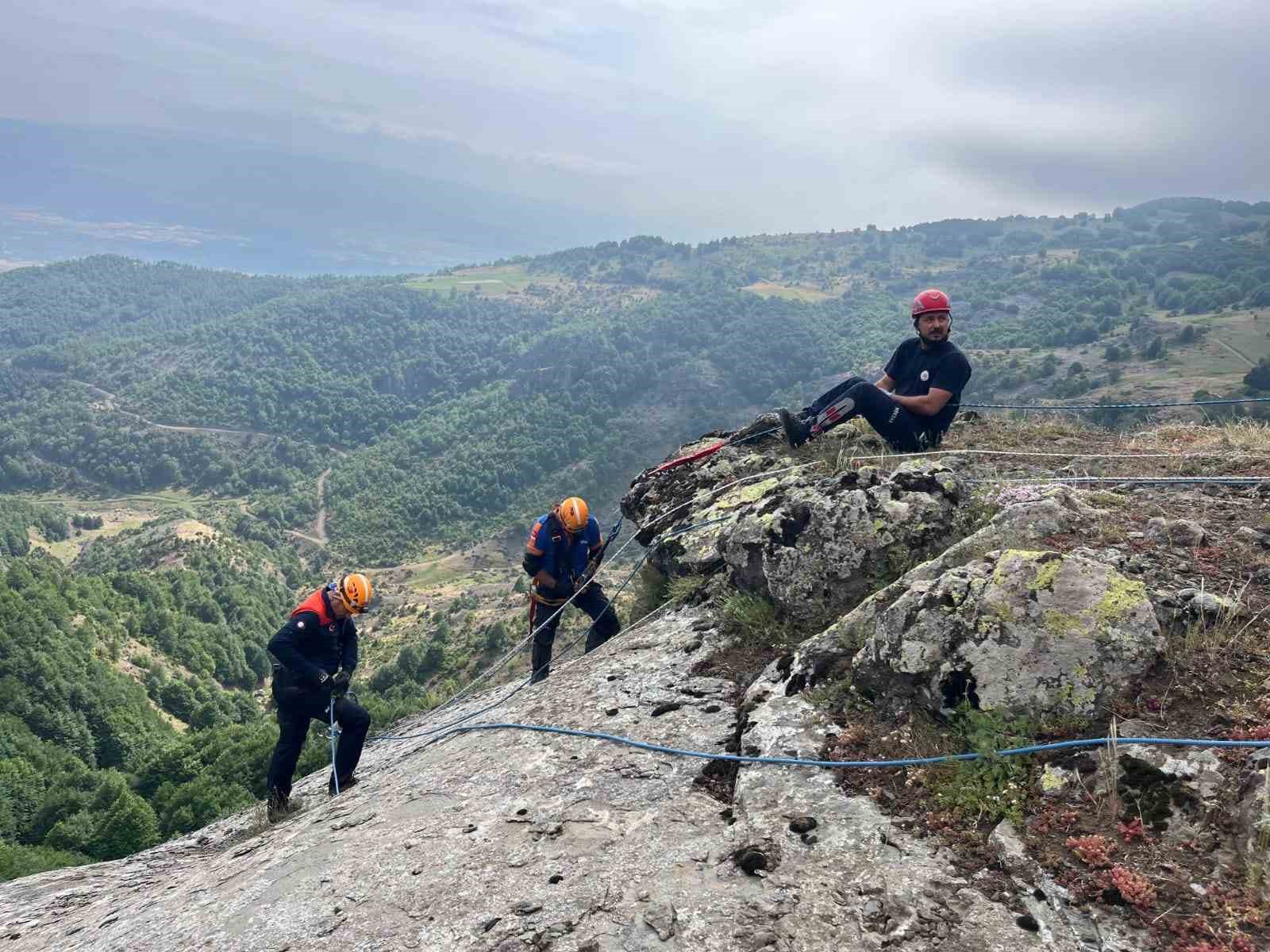 Kayalıklarda mahsur kalan keçiler kurtarıldı