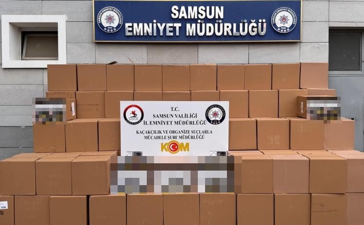 Samsun’da 2 milyon 862 bin adet kaçak makaron ele geçirildi