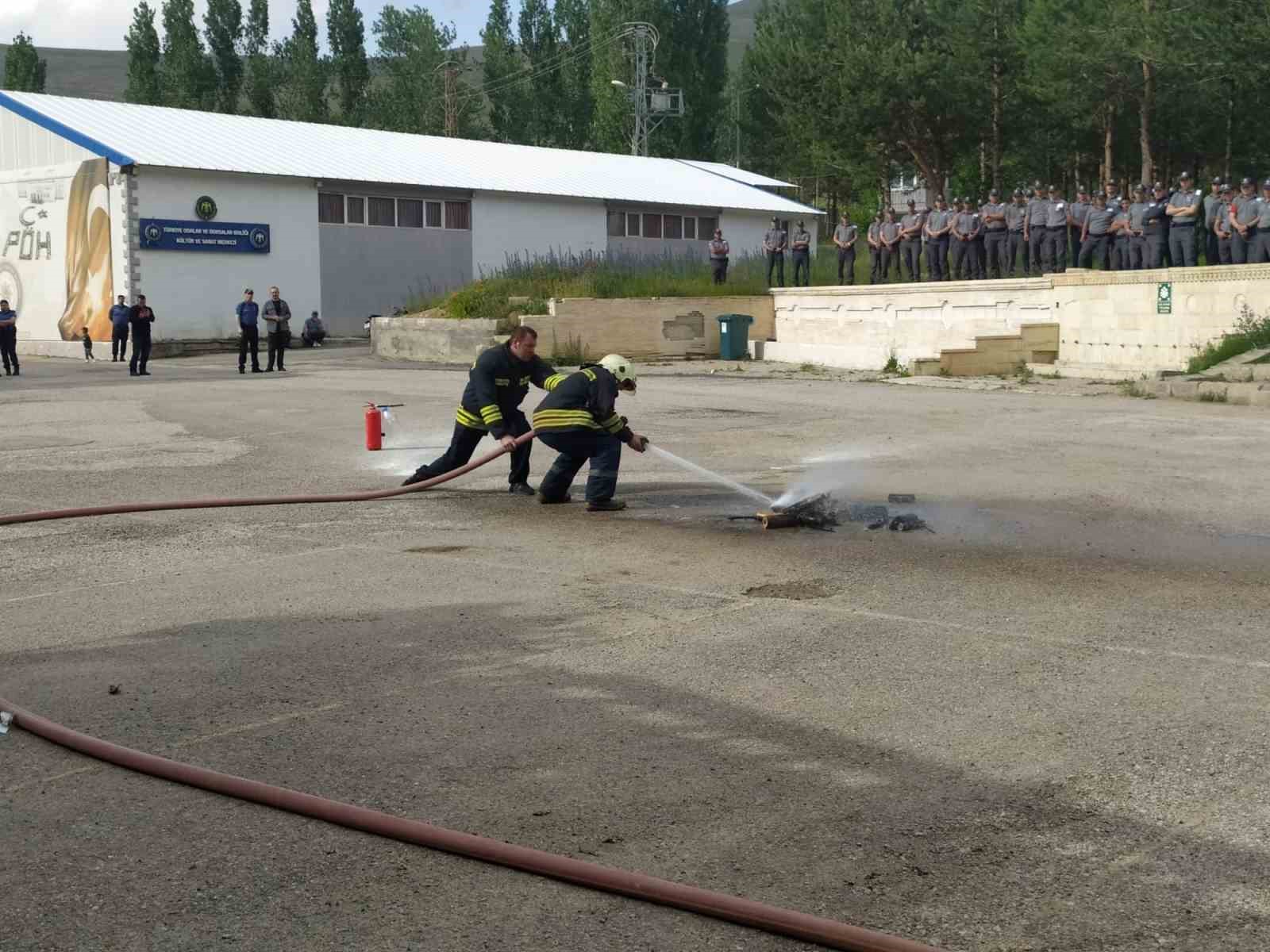 Bayburt POMEM&rsquo;de yangın tatbikatı
