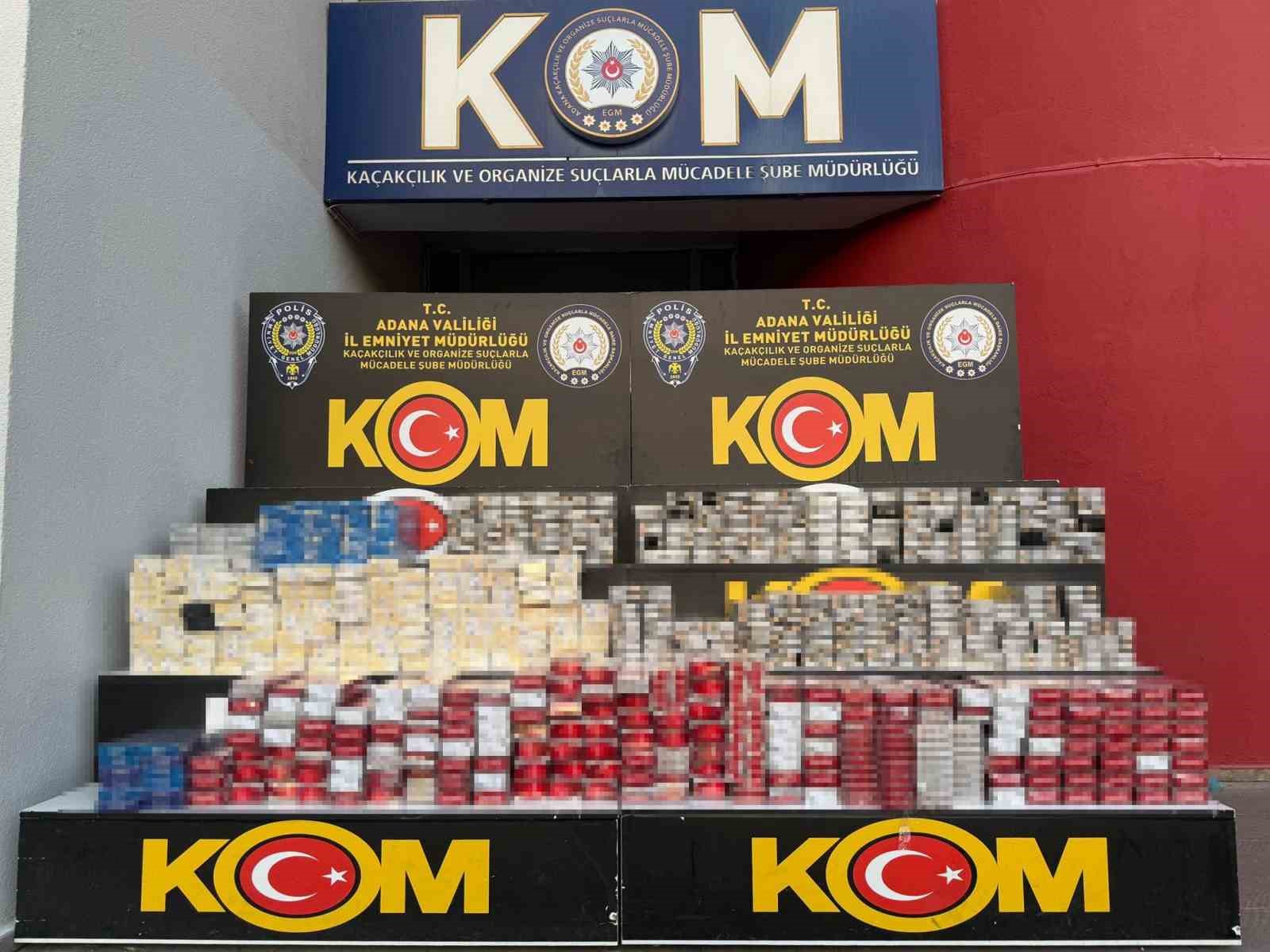 Adana’da 9 bin 750 paket kaçak sigara ele geçirildi