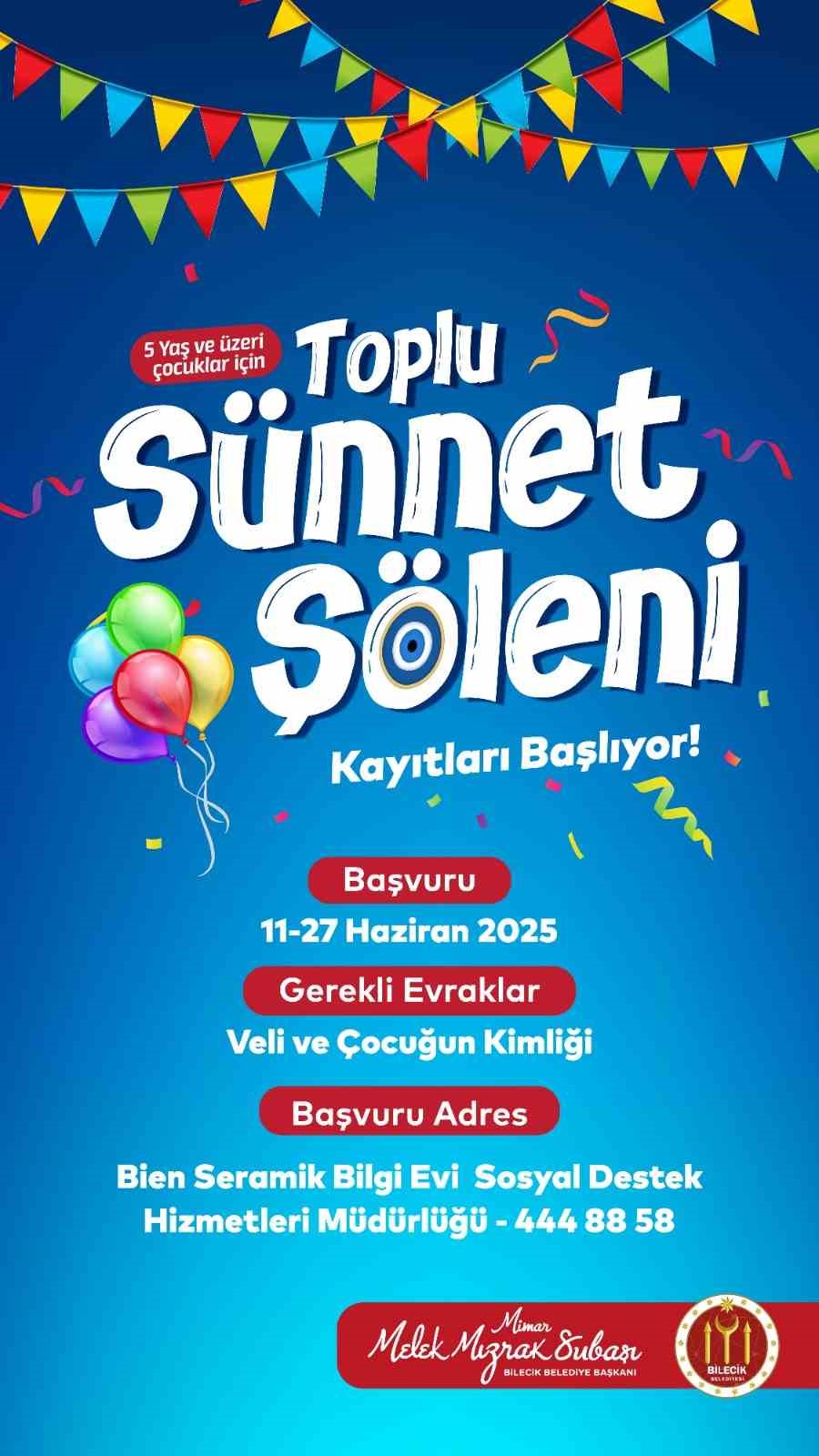 Bilecik Belediyesi’nin geleneksel sünnet şöleni için kayıtlar başladı