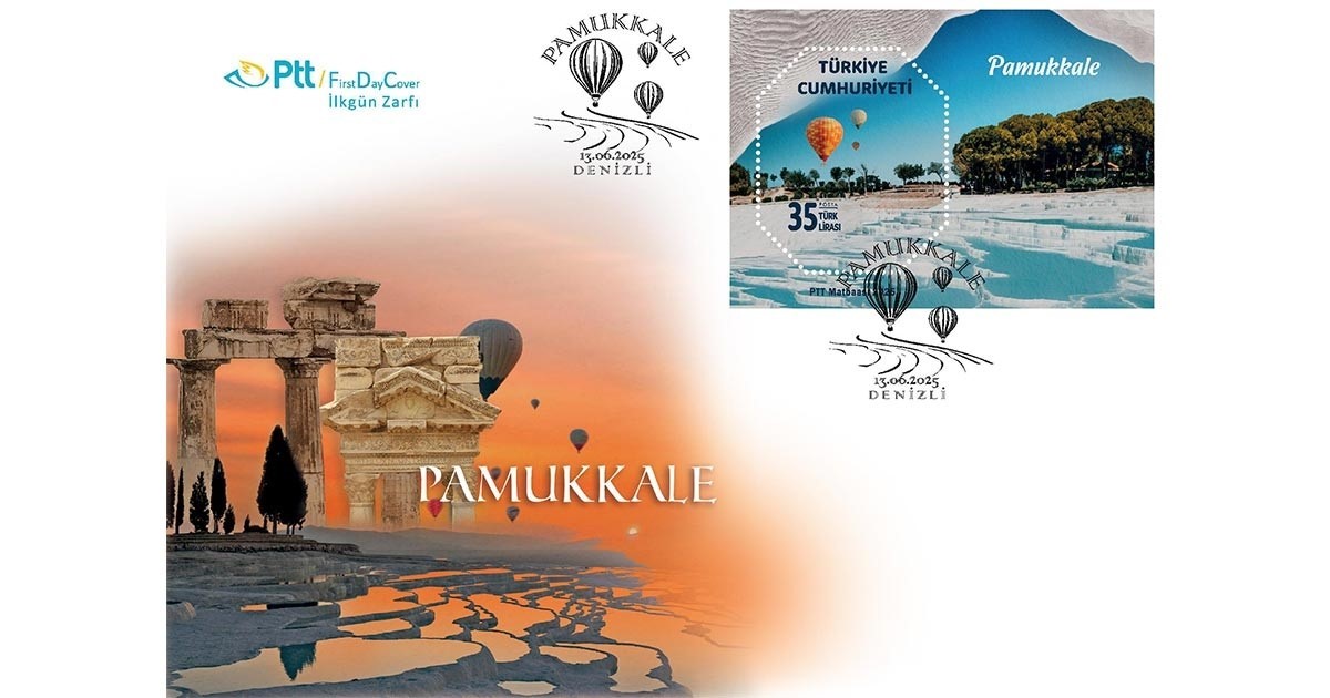 Pamukkale temalı anma pulu ve ilk gün zarfını tanıttı
