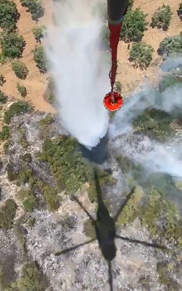 Germencik&rsquo;teki orman yangına 6 helikopter ile m&uuml;dahale ediliyor
