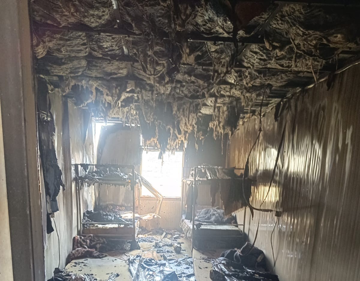 Malatya&rsquo;da inşaat iş&ccedil;ilerinin kaldığı şantiyede yangın
