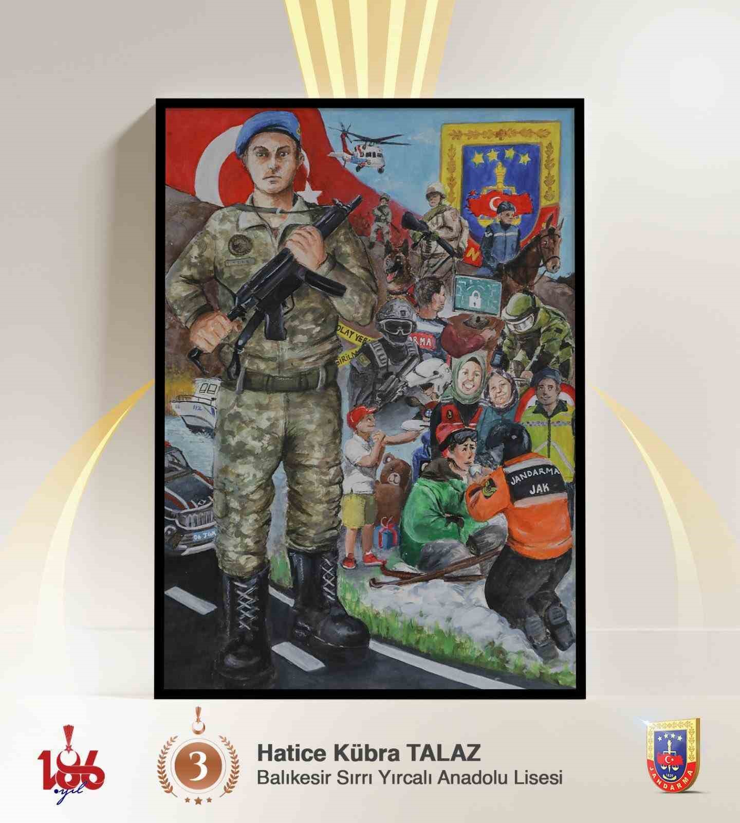 "Jandarma" temalı liseler arası resim yarışması sonuçlandı