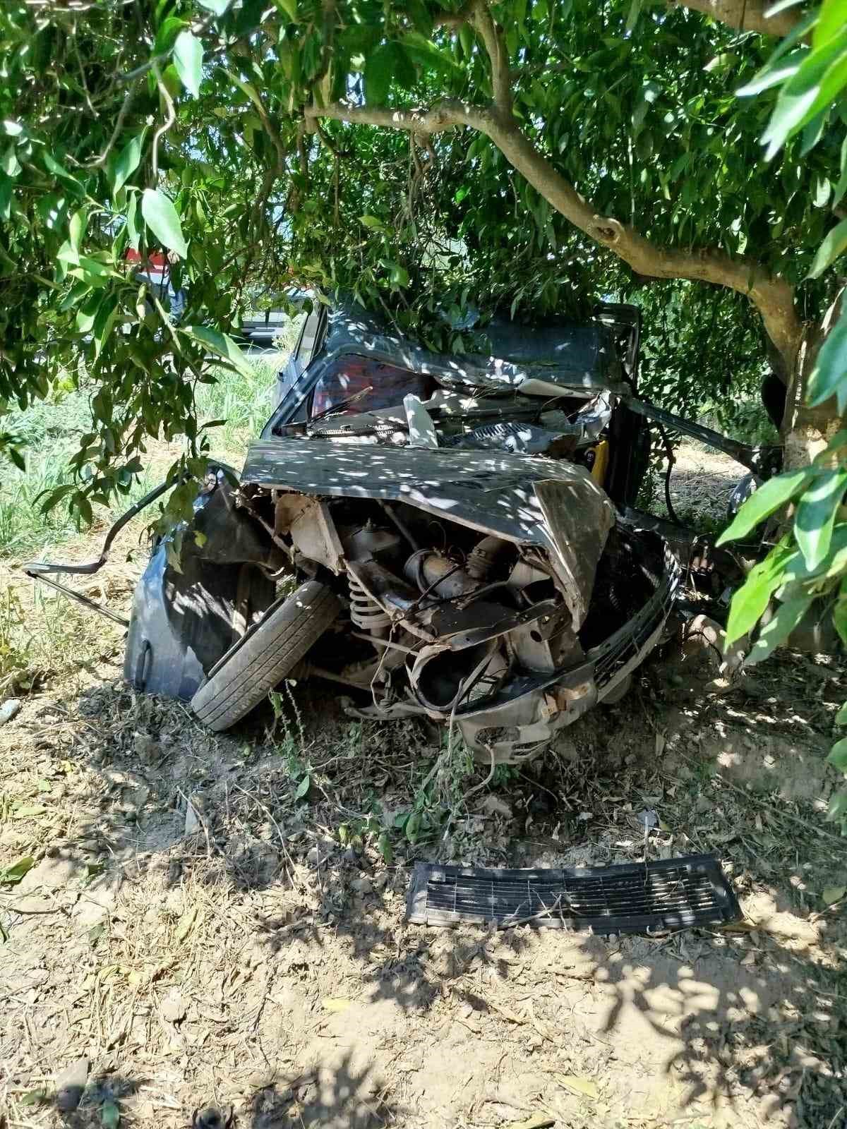 Yoldan &ccedil;ıkan otomobil ağaca &ccedil;arptı: 1 yaralı
